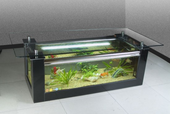Rectangular coffee table fish tank