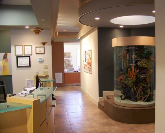 Large round aquarium