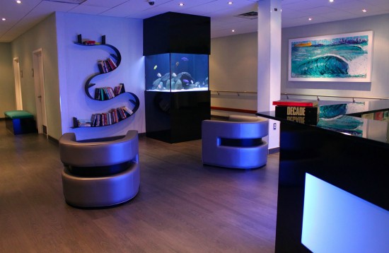 Small office lobby fish tank